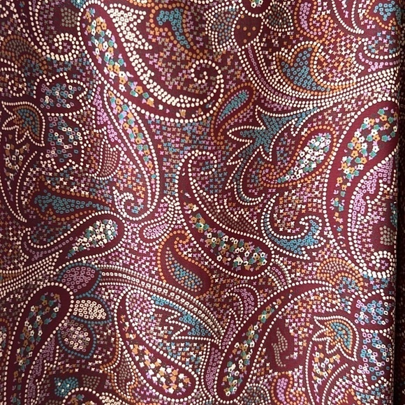 Burgundy Collarless Shift Dress Western Dot Tan Teal Purple Gold NEW! - Picture 6 of 10